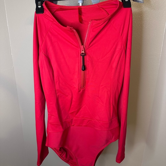 SPANX Vibrant Red Long-sleeve Swimsuit - Picture 1 of 5